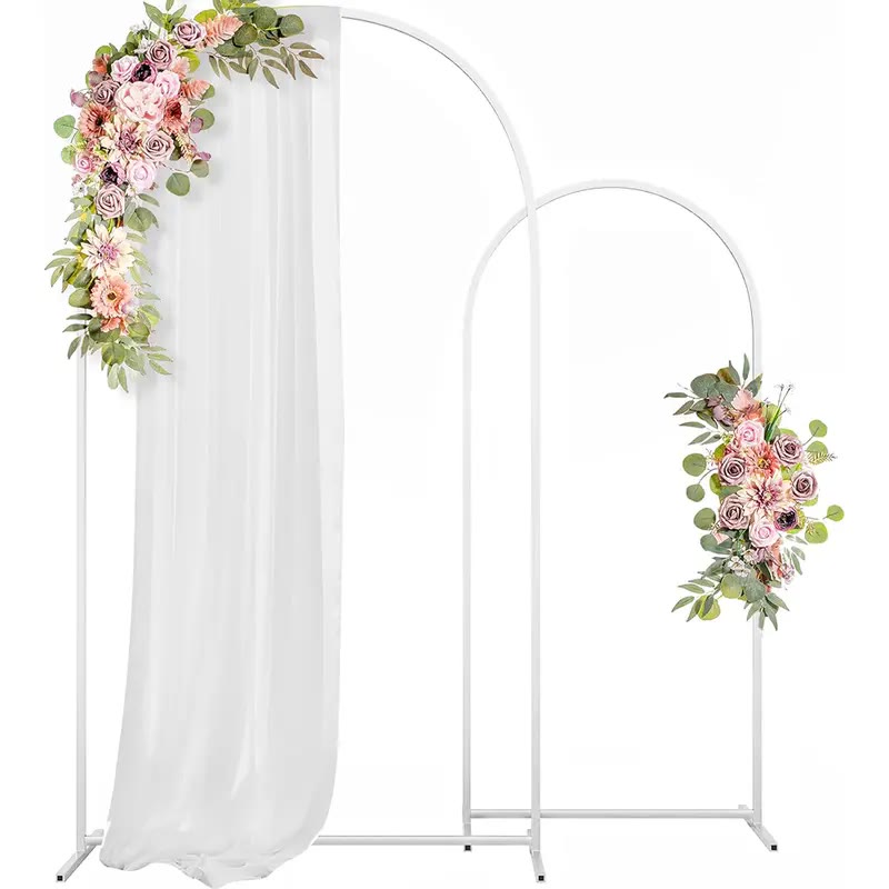 Gold Metal Arch Backdrop Stands, Set of Two - photo 2