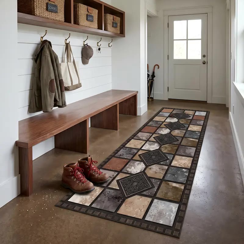 Tile Pattern Kitchen Runner Rug - photo 2