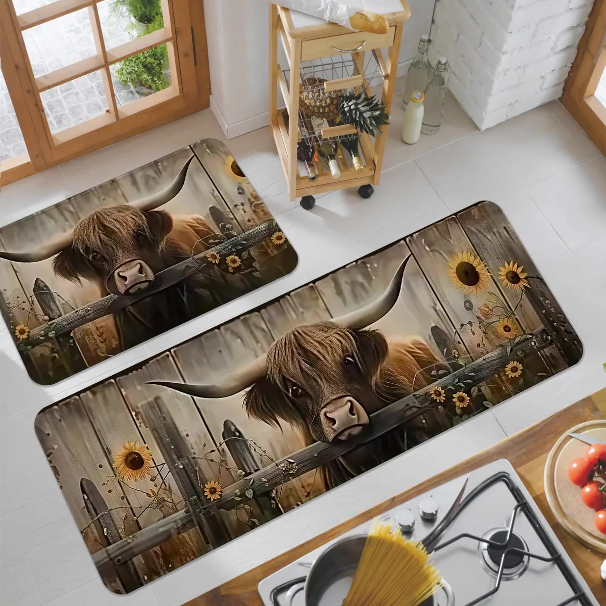 Highland Cattle Print Kitchen Floor Mat Set - photo 3