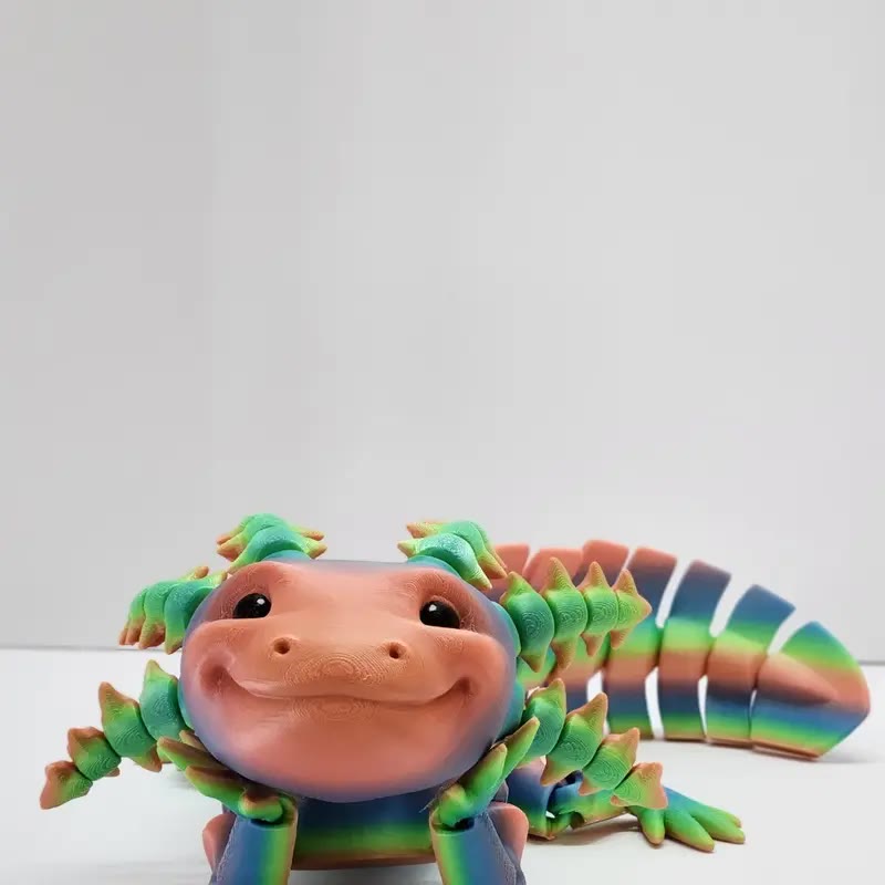 Articulated Axolotl Figurine in Rainbow Metallic Finish - photo 4