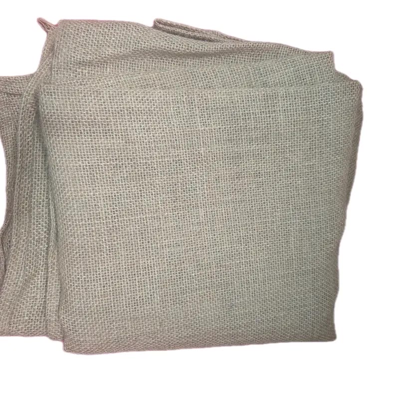 Folded Natural Burlap Cloth in Grey-Green - photo 4