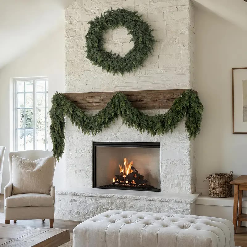 Long Faux Cedar Garland in Deep Green - photo 2