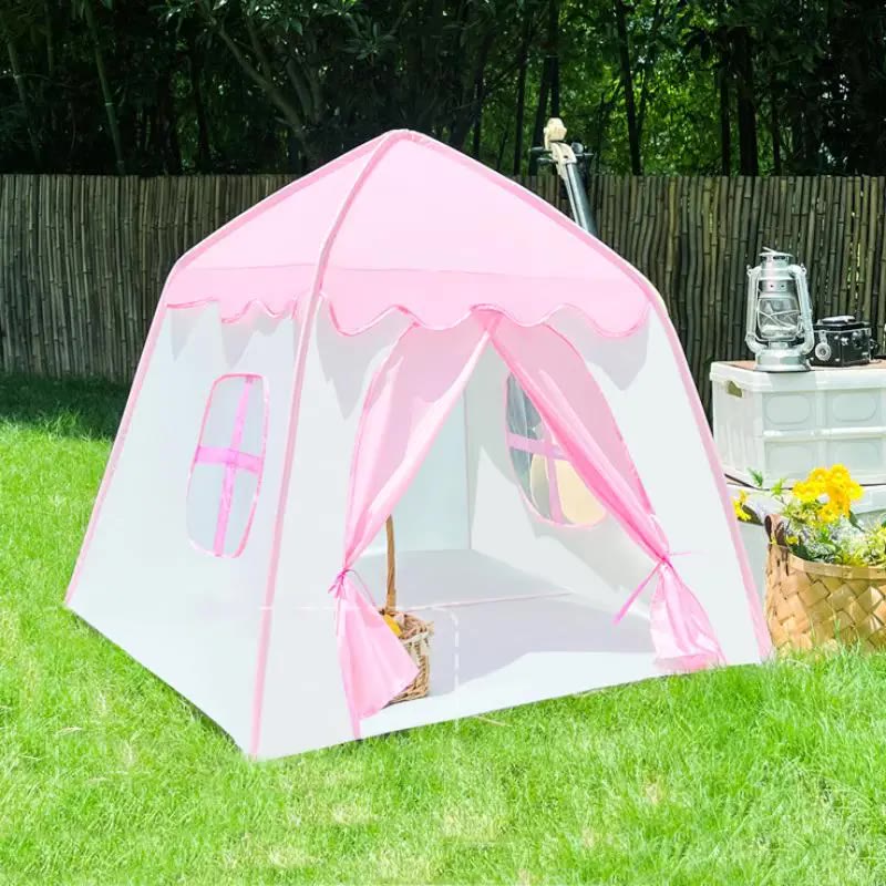 Pink and Cream Fabric Play Tent with Flowers - photo 3