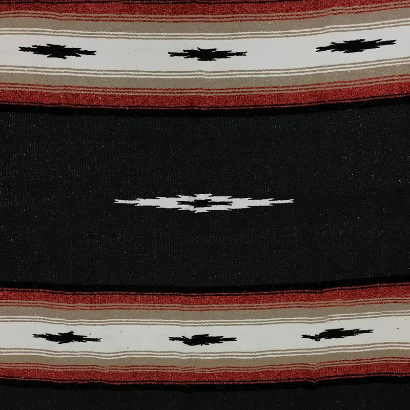 Black Woven Blanket with Red and White Stripes - photo 3