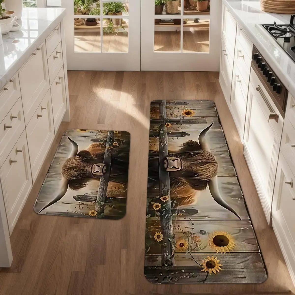 Highland Cattle Print Kitchen Floor Mat Set - photo 2