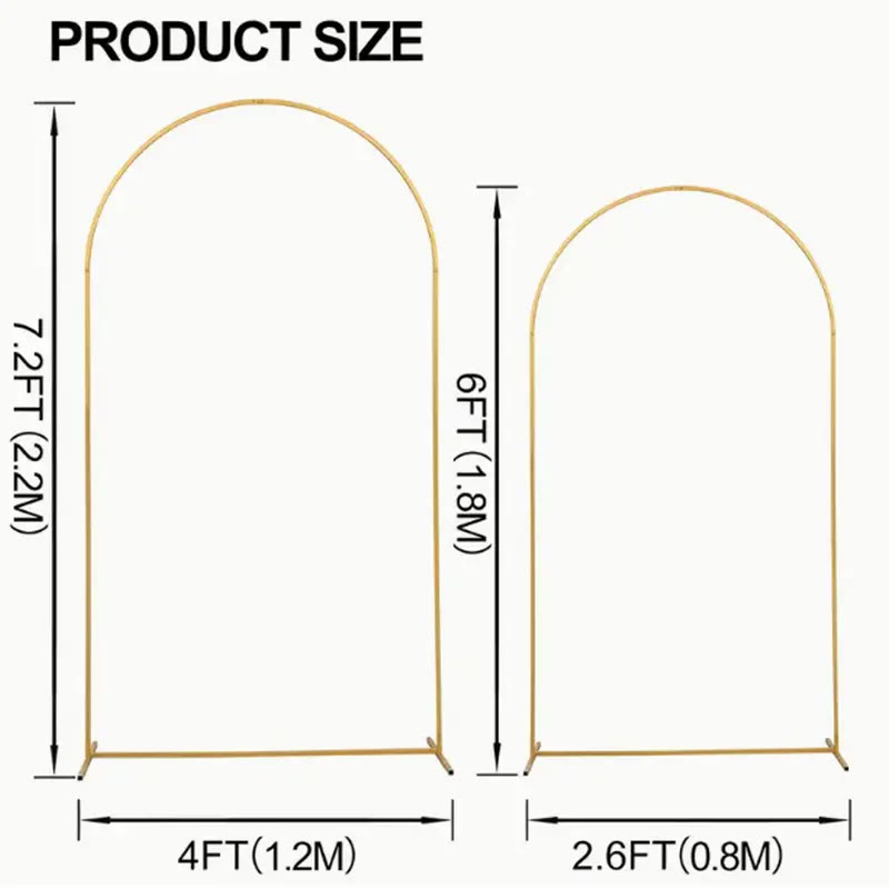 Gold Metal Arch Backdrop Stands, Set of Two - photo 3