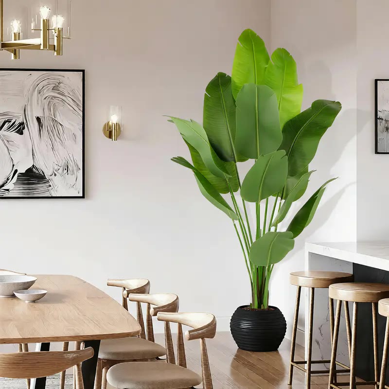 Tall Artificial Tropical Plant in White Pot - photo 3