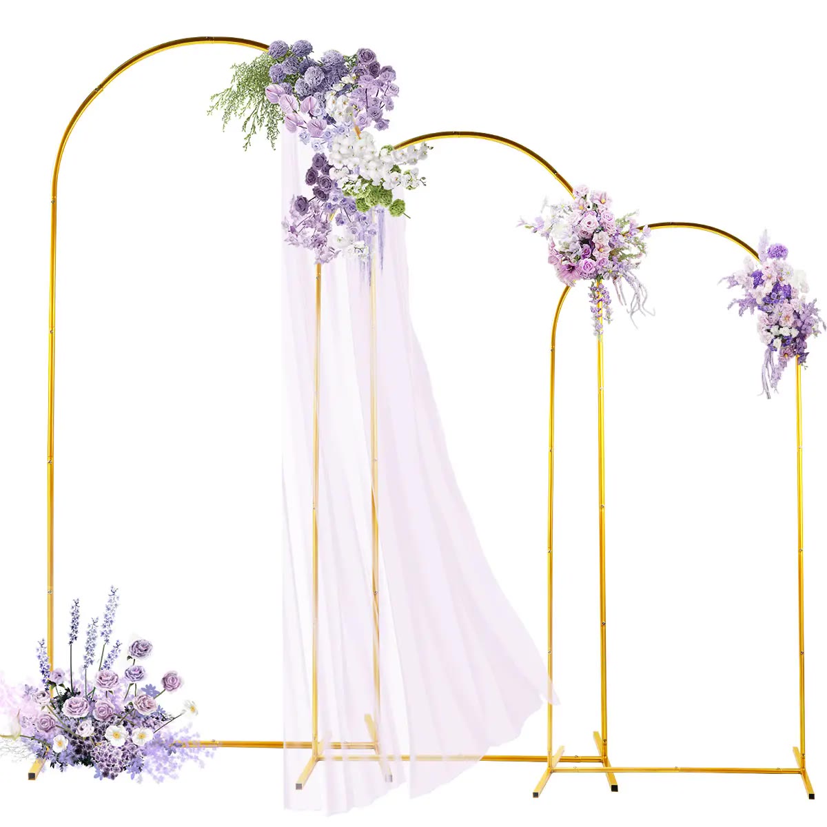 Gold Metal Arch Backdrop Stand Set of Three