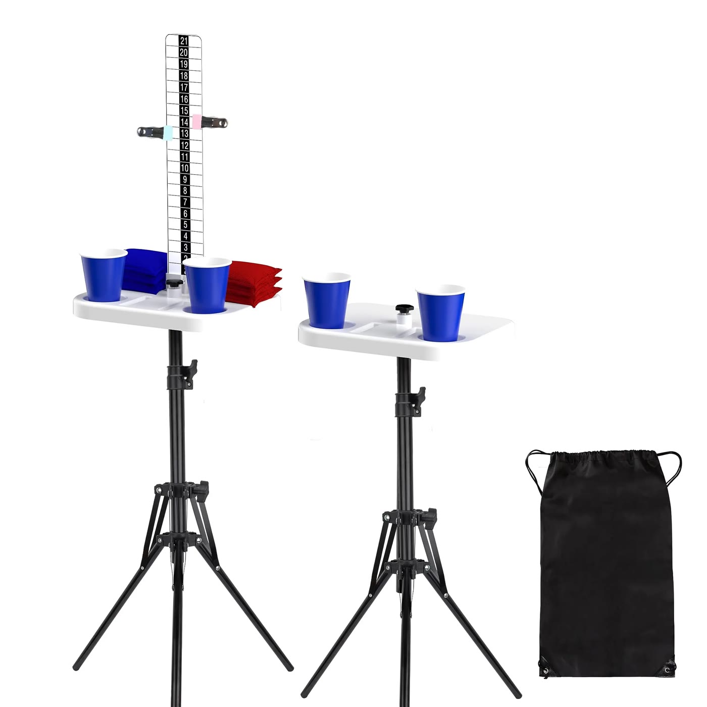 Two Tripod Game Tables with Tall Score Tower
