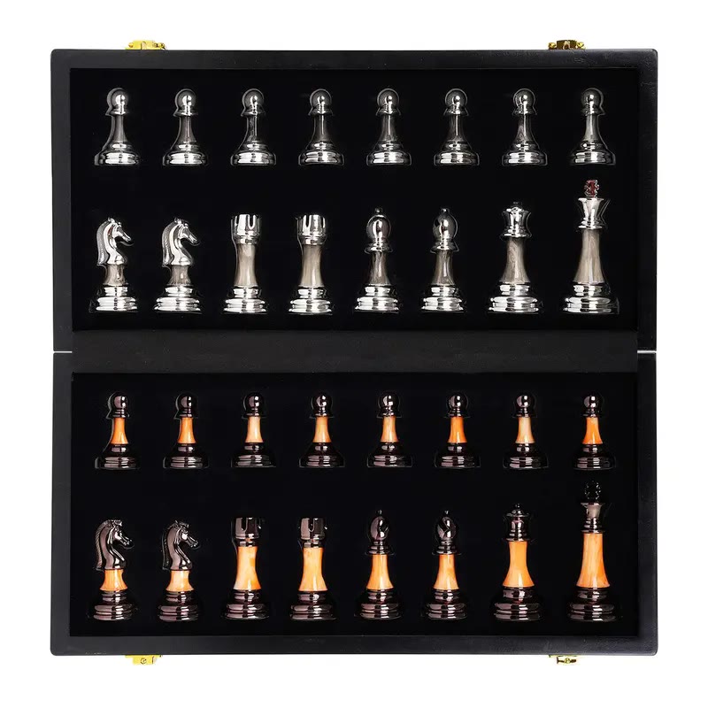 Folding Chess Set with Glossy Weighted Pieces - photo 4