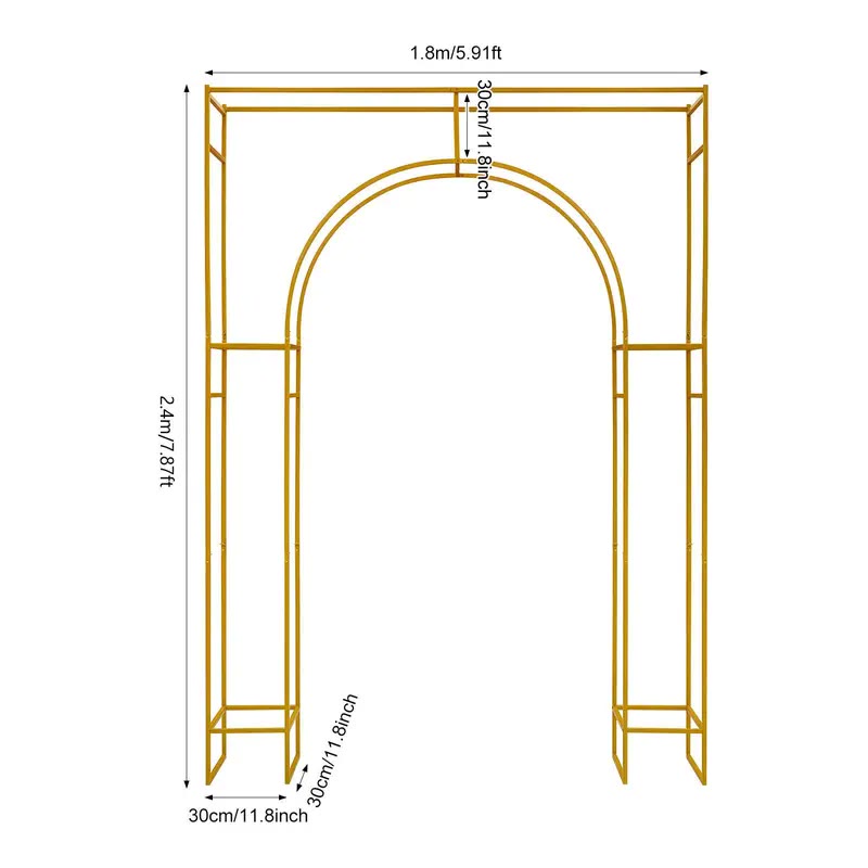 Gold Metal Square Arch Backdrop Stand - photo 2
