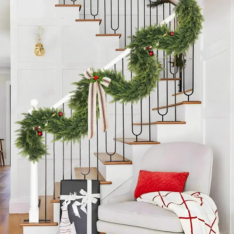 Draping Green Artificial Cedar Garland for Mantels - photo 4