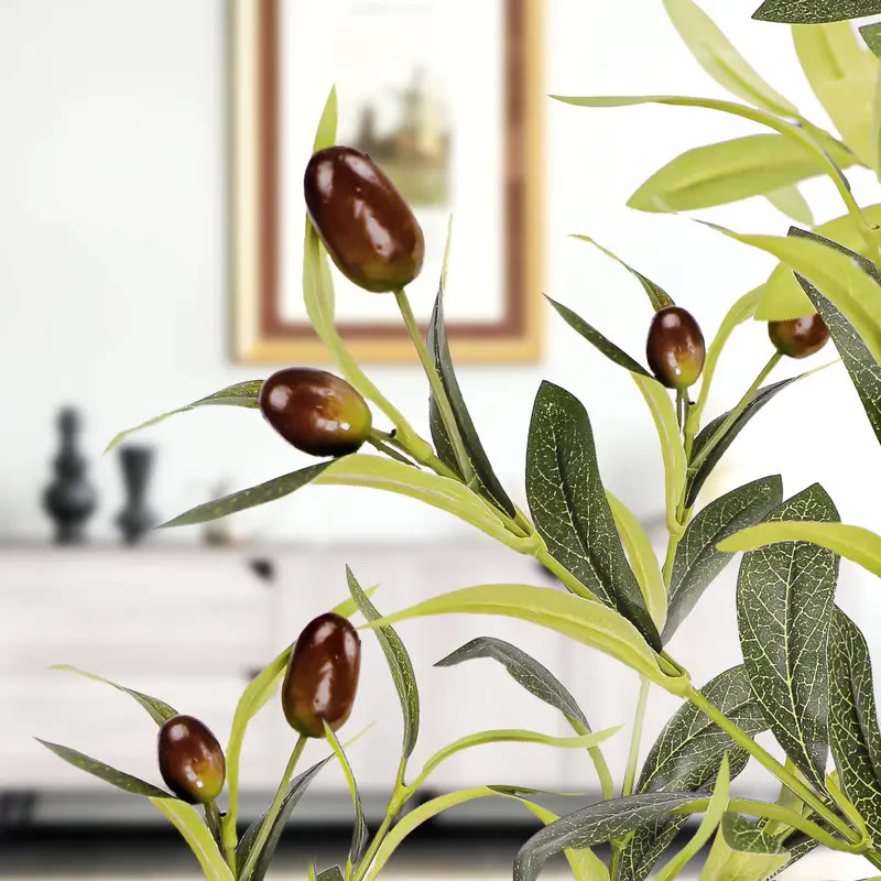 Tall Artificial Olive Tree in Black Pot - photo 2