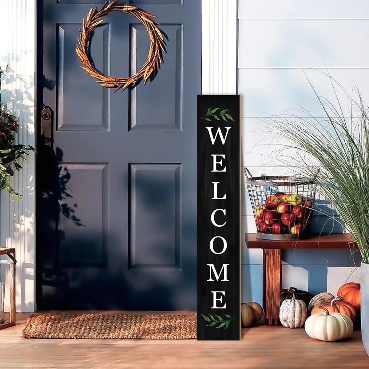 Black Wooden Vertical Welcome Porch Sign - photo 3
