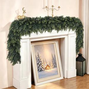 Dense Green Artificial Evergreen Mantel Garland
