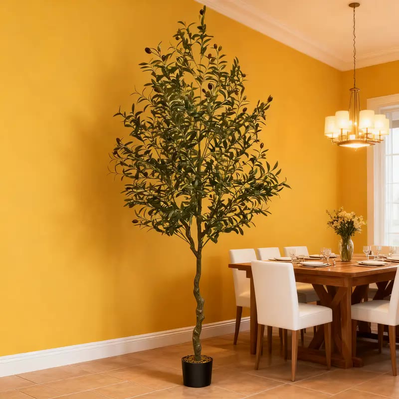 Tall Faux Olive Tree in Black Pot - photo 2