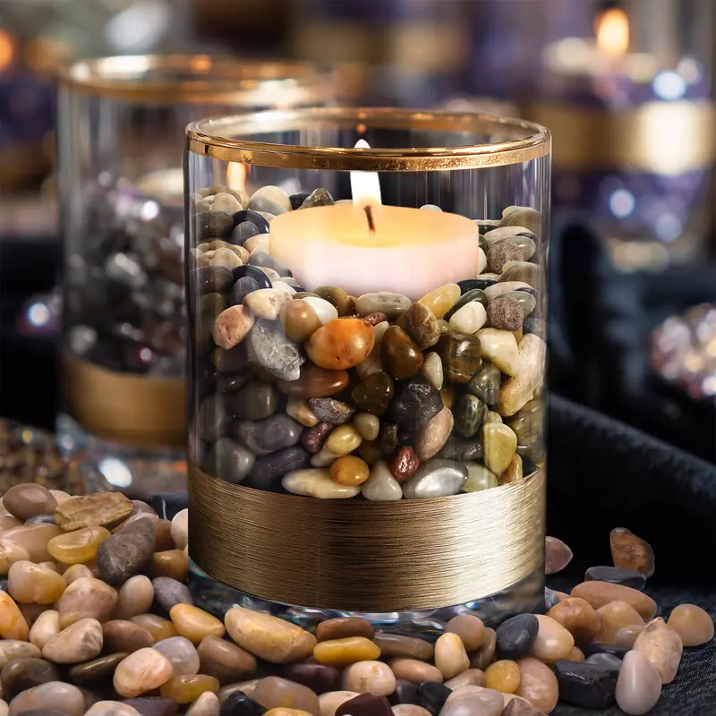 Smooth Polished River Pebbles in Mixed Earth Tones - photo 3