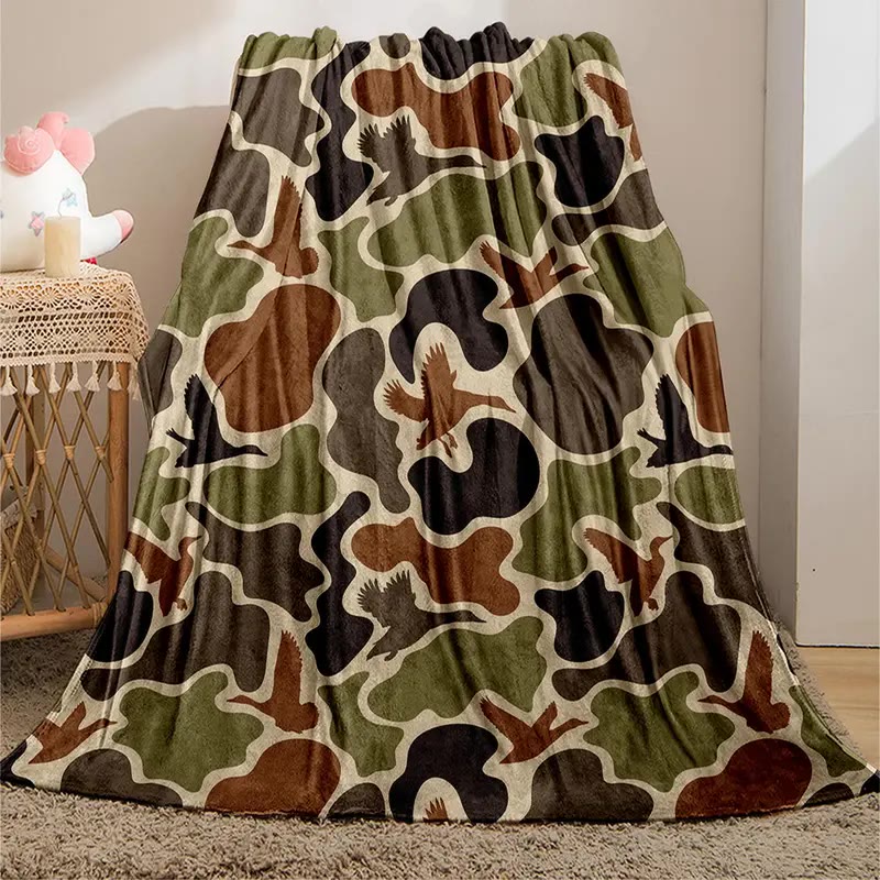 Soft Camouflage Print Flannel Throw Blanket - photo 3