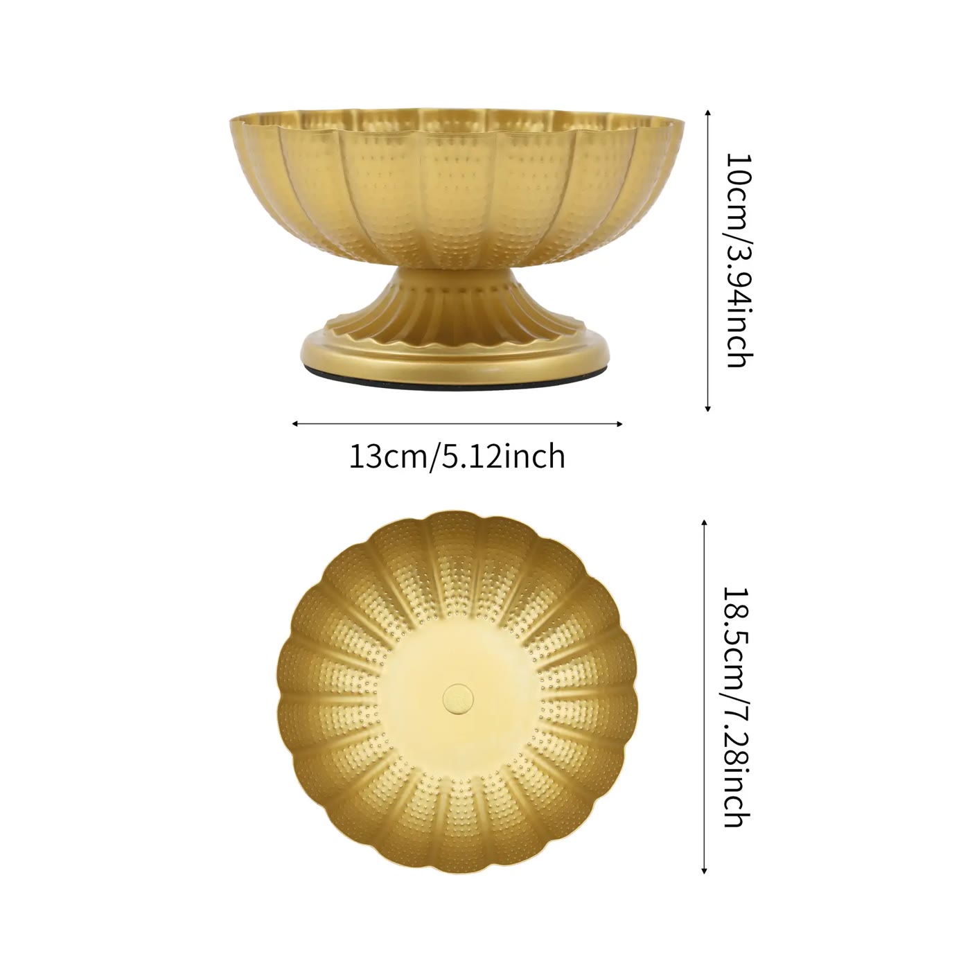 Gold Pedestal Bowl Vases with Cream Rose Arrangements - photo 2