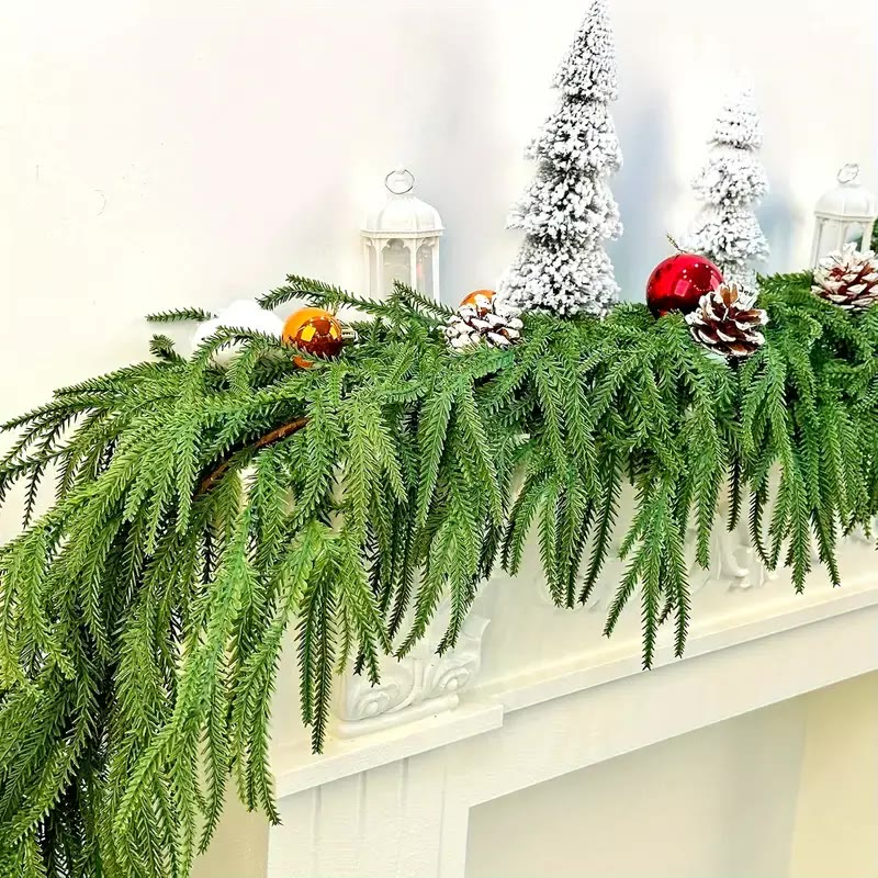 Green Artificial Pine Garland for Mantels