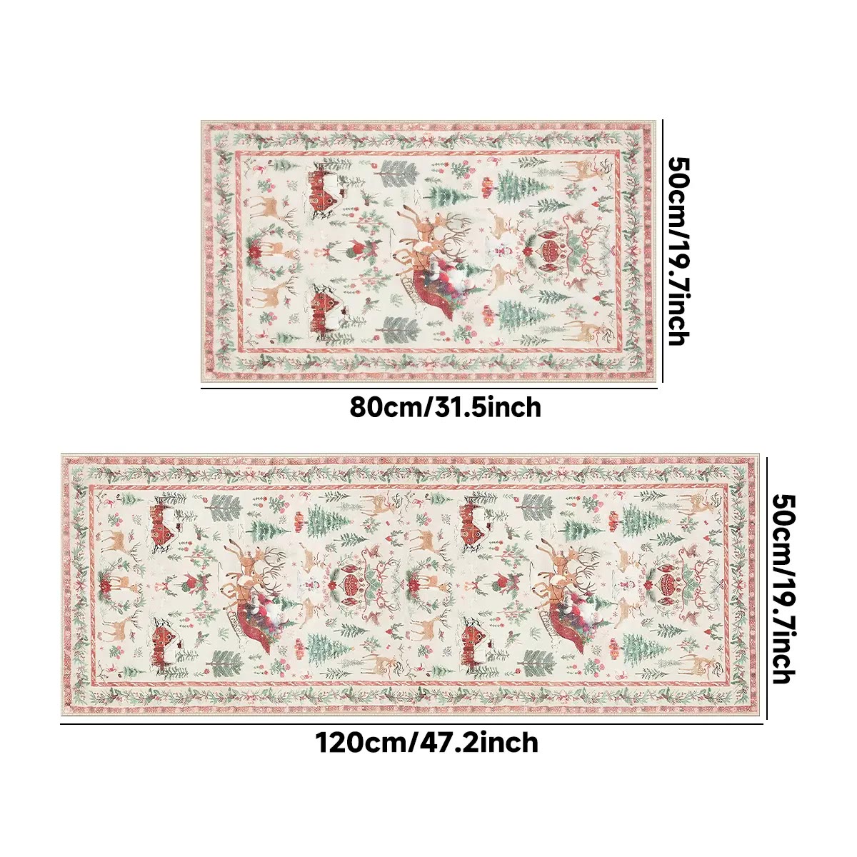 Two Festive Printed Kitchen Rugs In Runner Sizes - photo 2