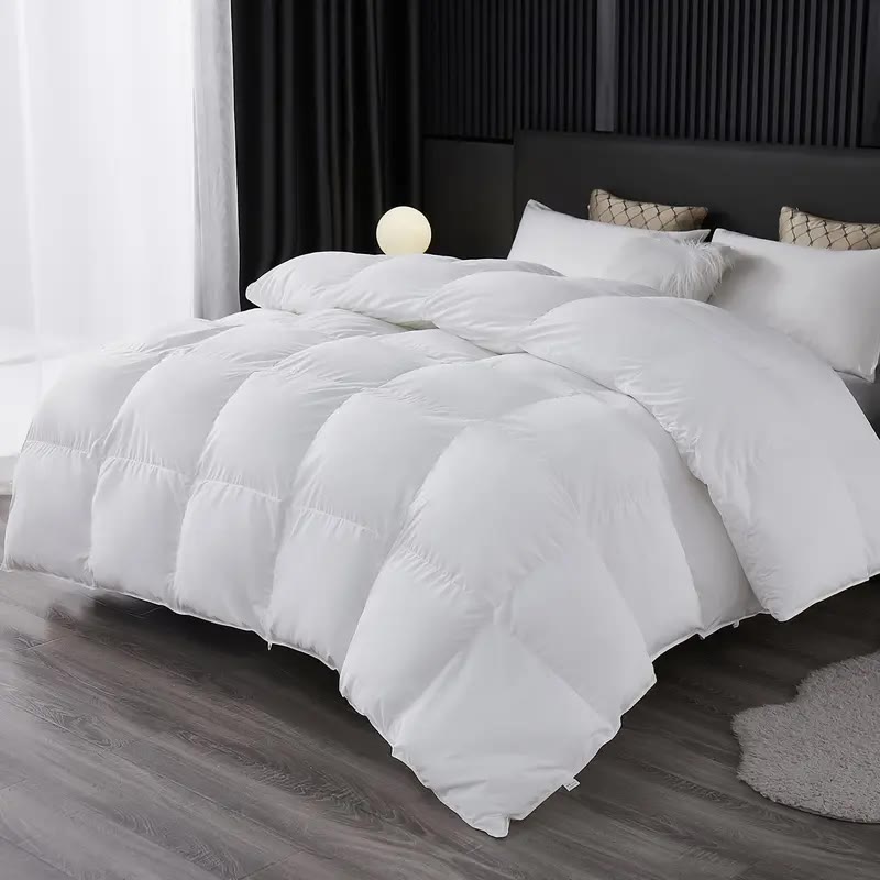 White Box-Stitched Quilted Comforter Insert - photo 2