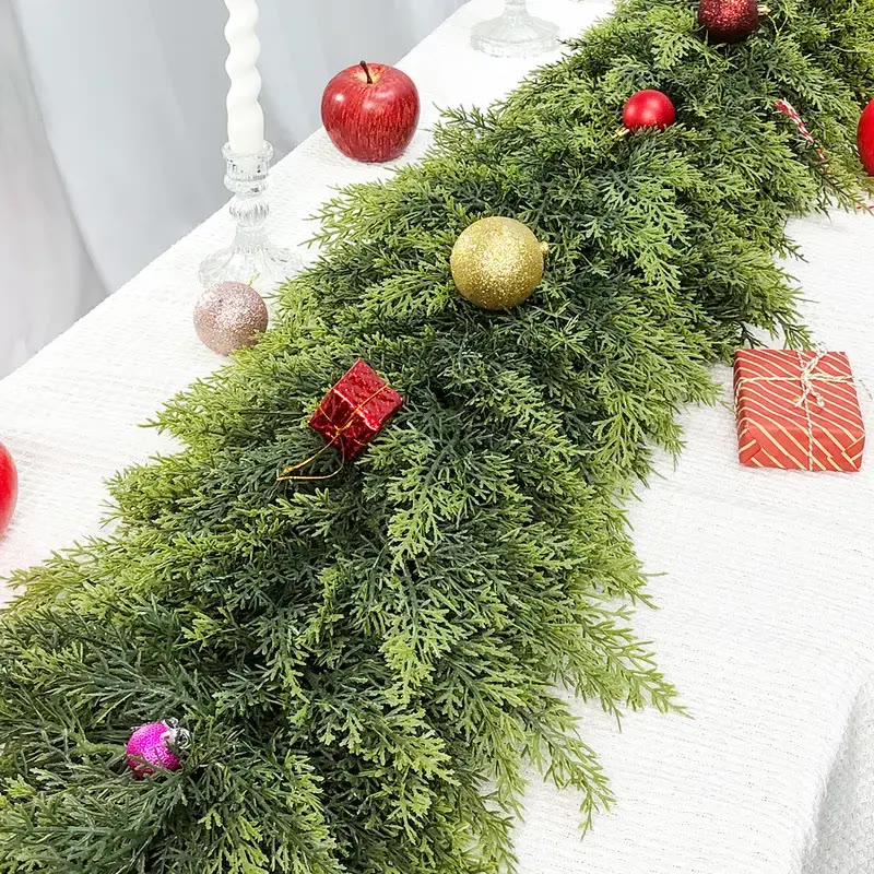 Draping Green Artificial Cedar Garland for Mantels - photo 2