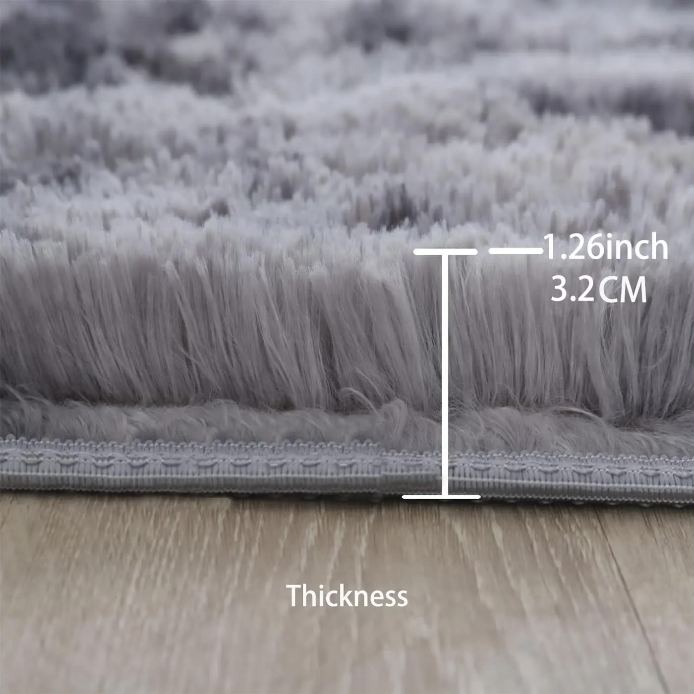 Charcoal Black Shaggy Rectangular Area Rug - photo 4