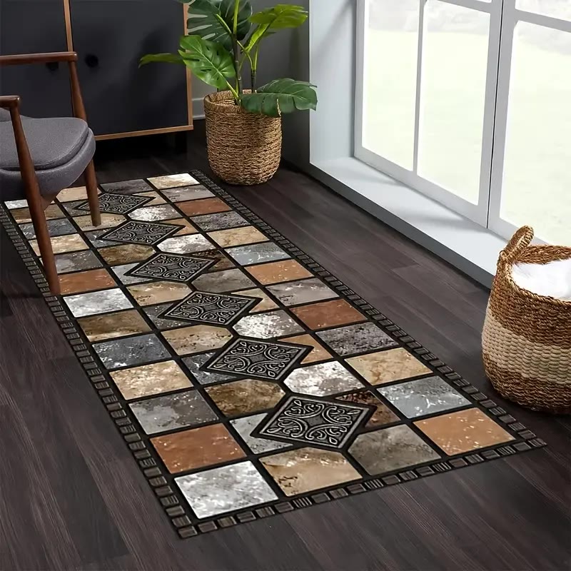Tile Pattern Kitchen Runner Rug - photo 3