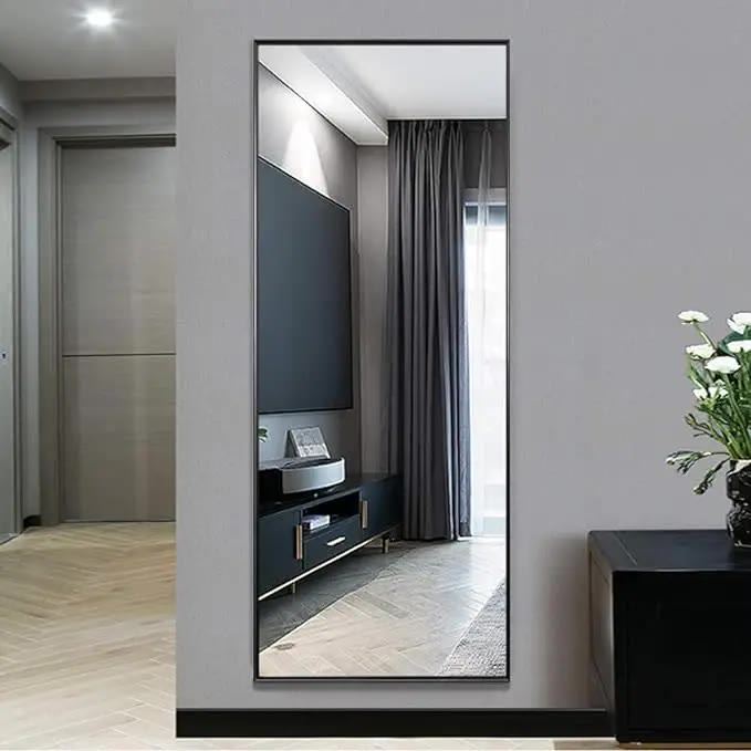 Tall Rectangular Floor Mirror with Black Frame - photo 3