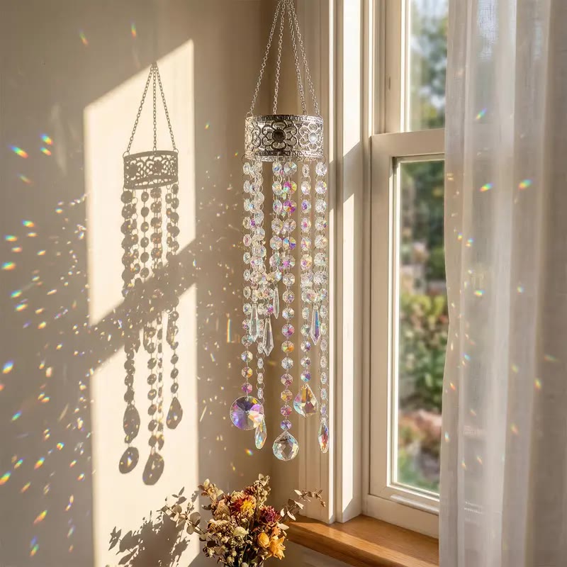 Hanging Crystal Sun Catcher with Silver Frame - photo 2