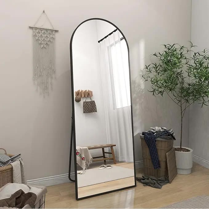 Tall Arched Full-Length Mirror With Slim Black Frame - photo 3