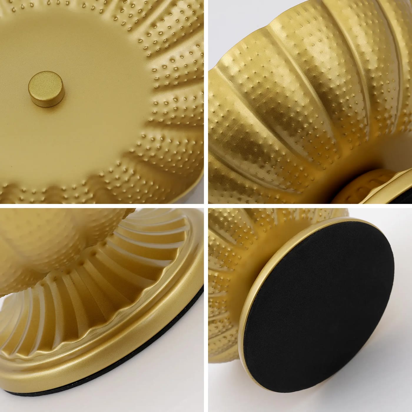 Gold Pedestal Bowl Vases with Cream Rose Arrangements - photo 4