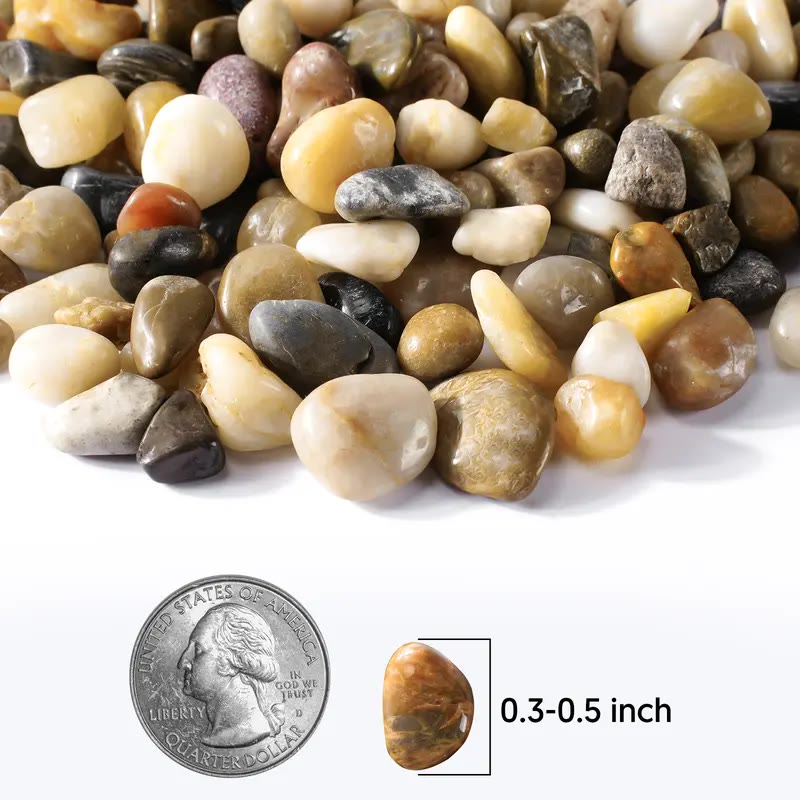 Smooth Polished River Pebbles in Mixed Earth Tones - photo 2