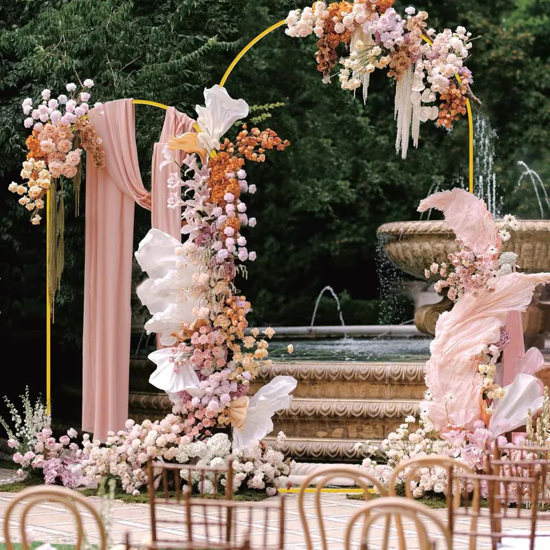 Gold Metal Arch Backdrop Stand Set of Two - photo 2