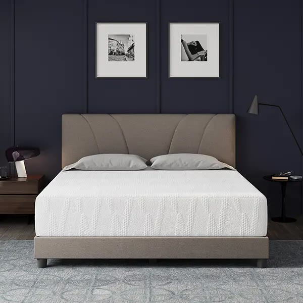 White Quilted Foam Mattress for Platform Bed
