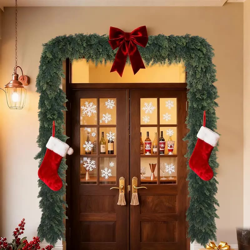 Dense Green Artificial Evergreen Mantel Garland - photo 4