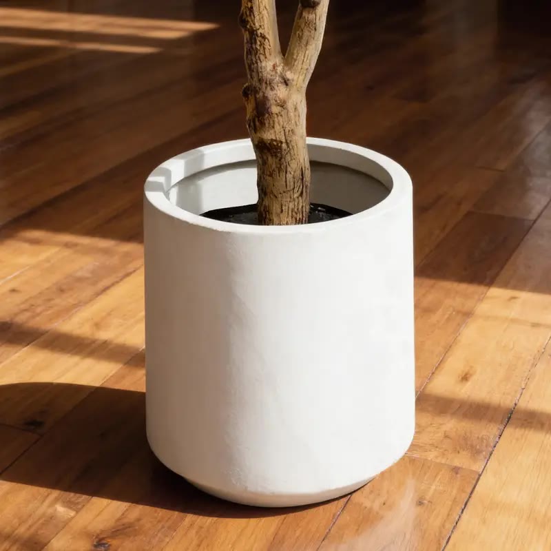 Tall Faux Olive Tree in White Round Pot - photo 3