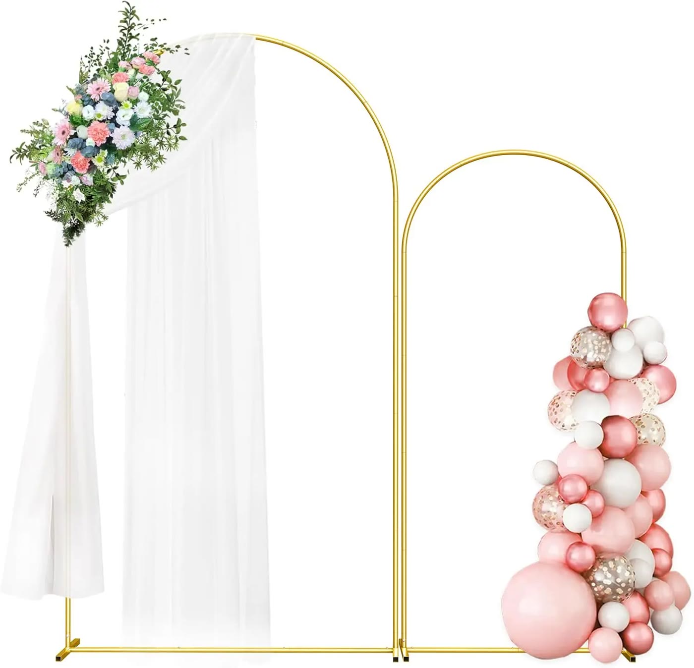 Gold Metal Arch Backdrop Stand Set of Two