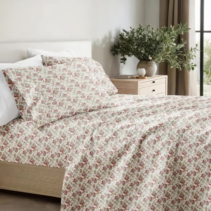Rose Floral Sheet Set in Folded Stack - photo 2