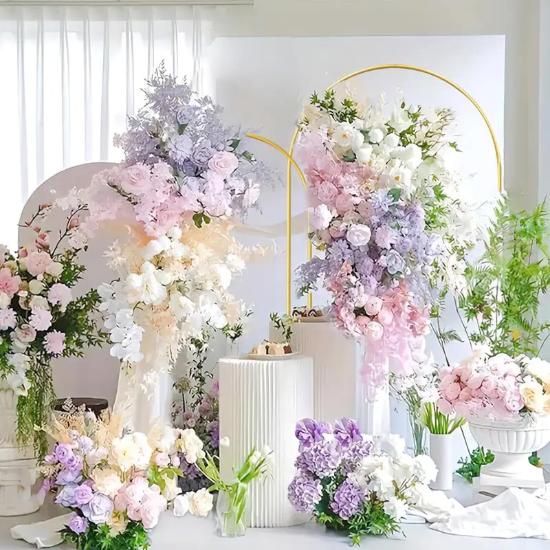 Gold Metal Arch Backdrop Stand Set of Two - photo 3