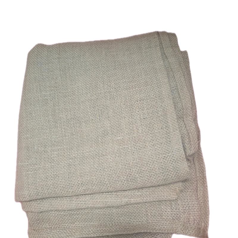 Folded Natural Burlap Cloth in Grey-Green