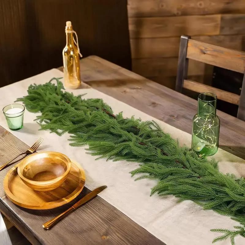 Green Artificial Pine Garland for Mantels - photo 3