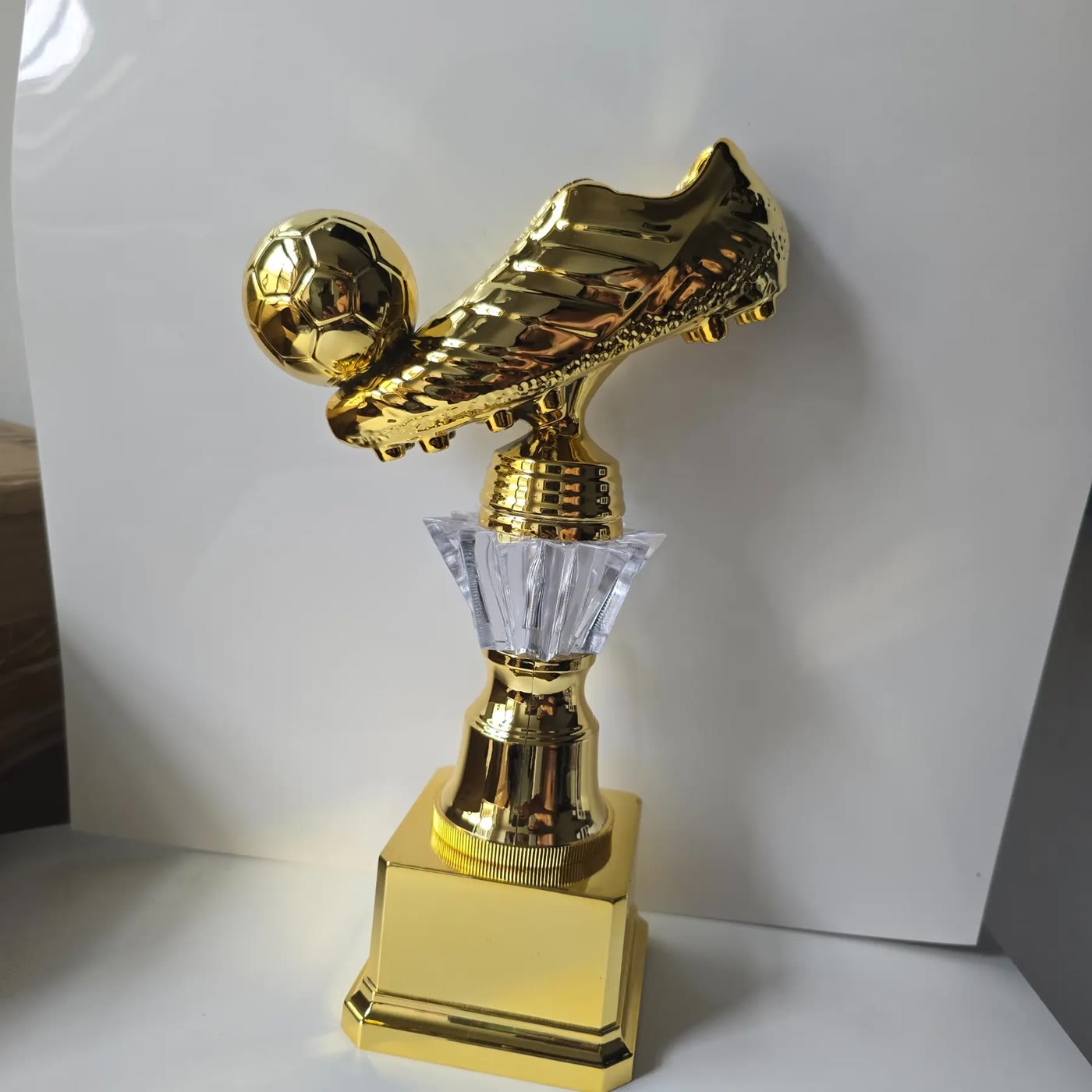Gold Tone Football Boot and Ball Trophy - photo 4