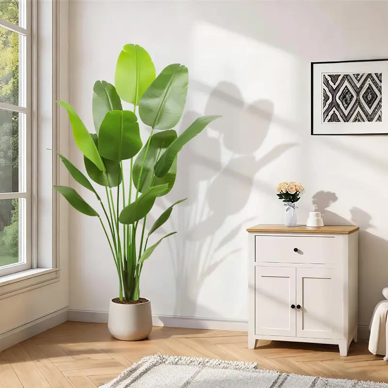 Tall Artificial Tropical Plant in White Pot - photo 2