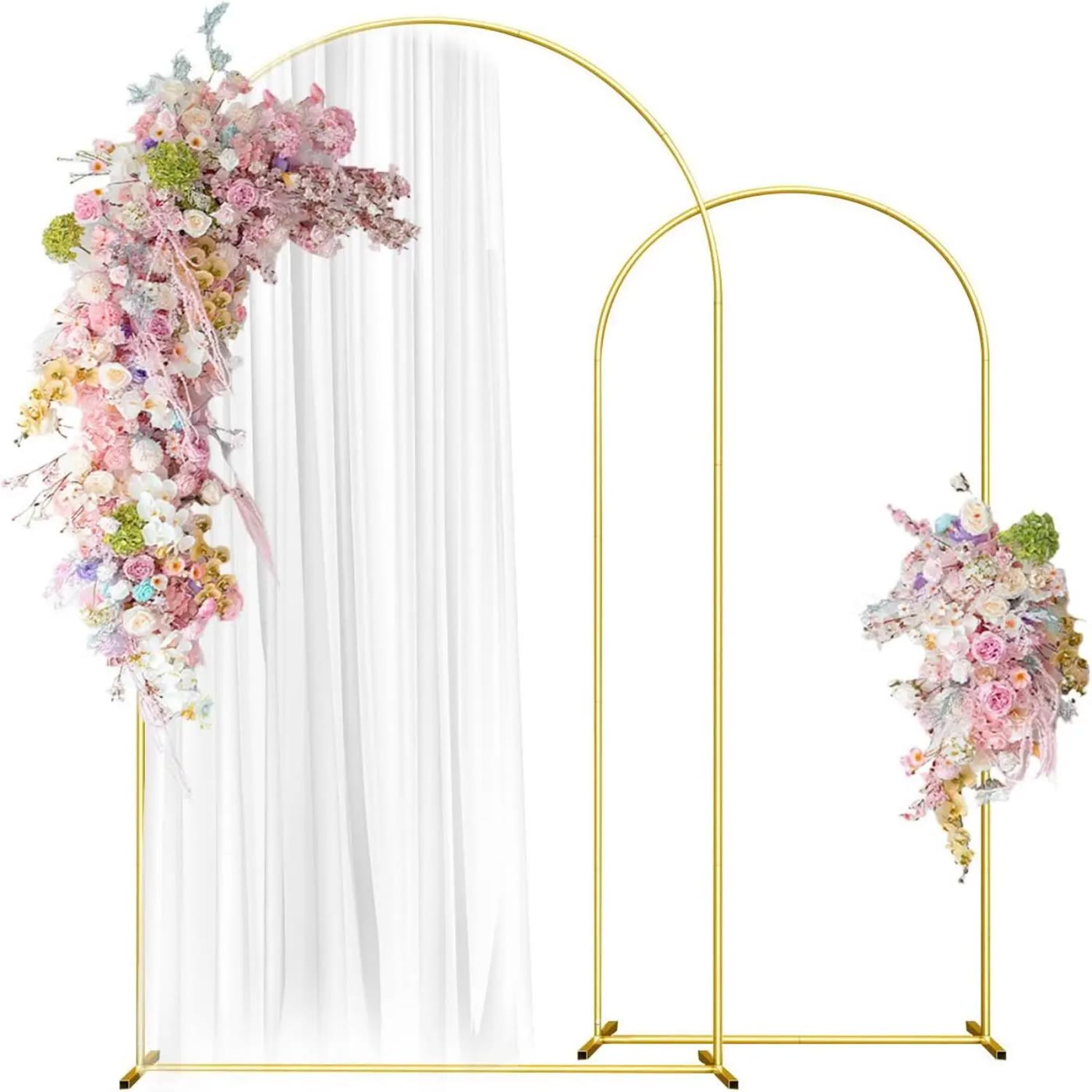 Gold Metal Arch Frame Stands in Two Sizes