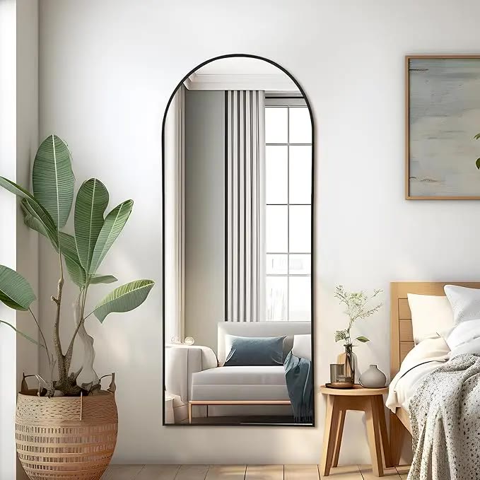 Tall Arched Full-Length Mirror with Black Frame - photo 4
