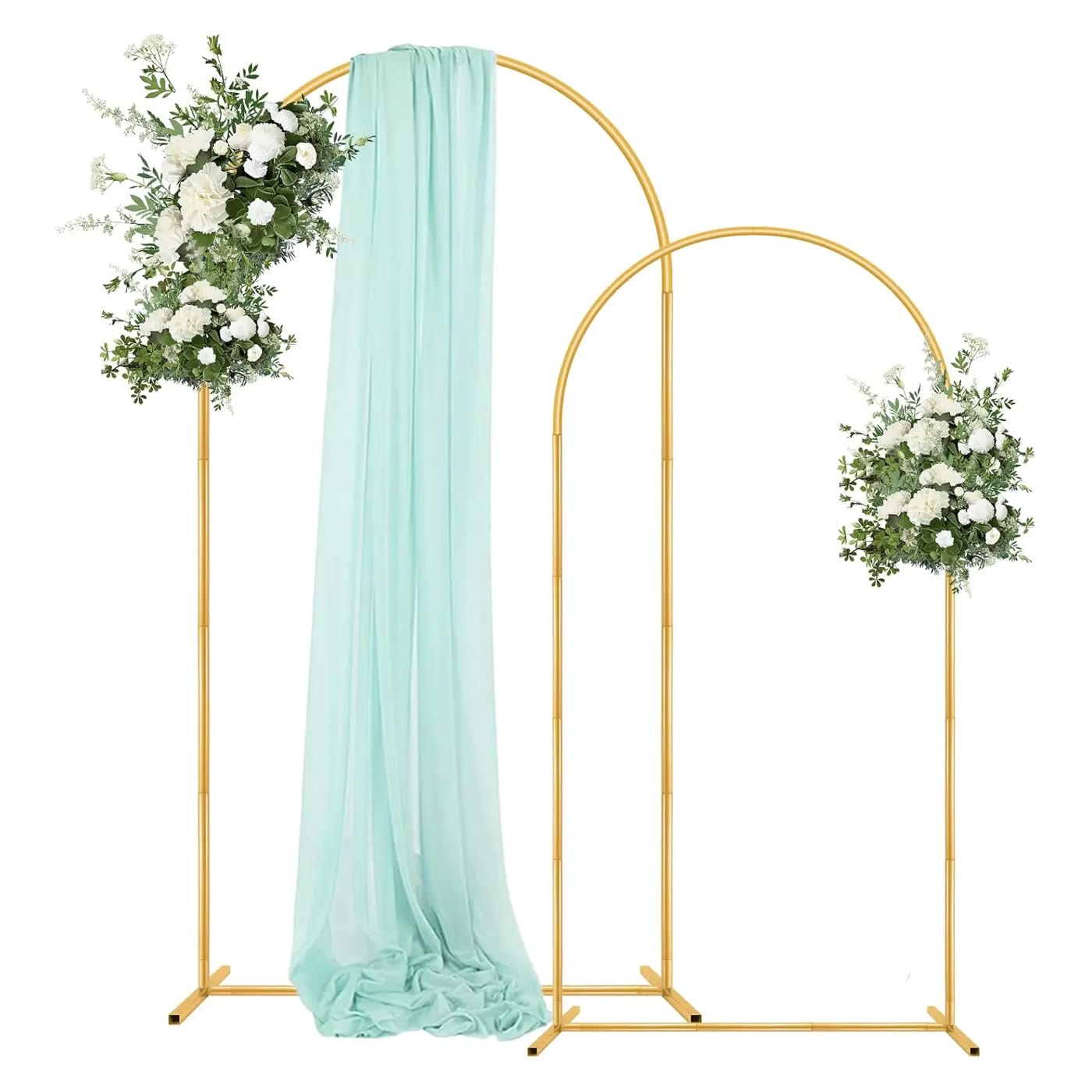 Gold Metal Arch Backdrop Stands, Set of Two