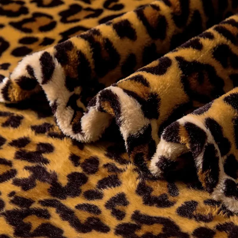 Leopard Print Plush Throw Blanket with Soft Pile - photo 3