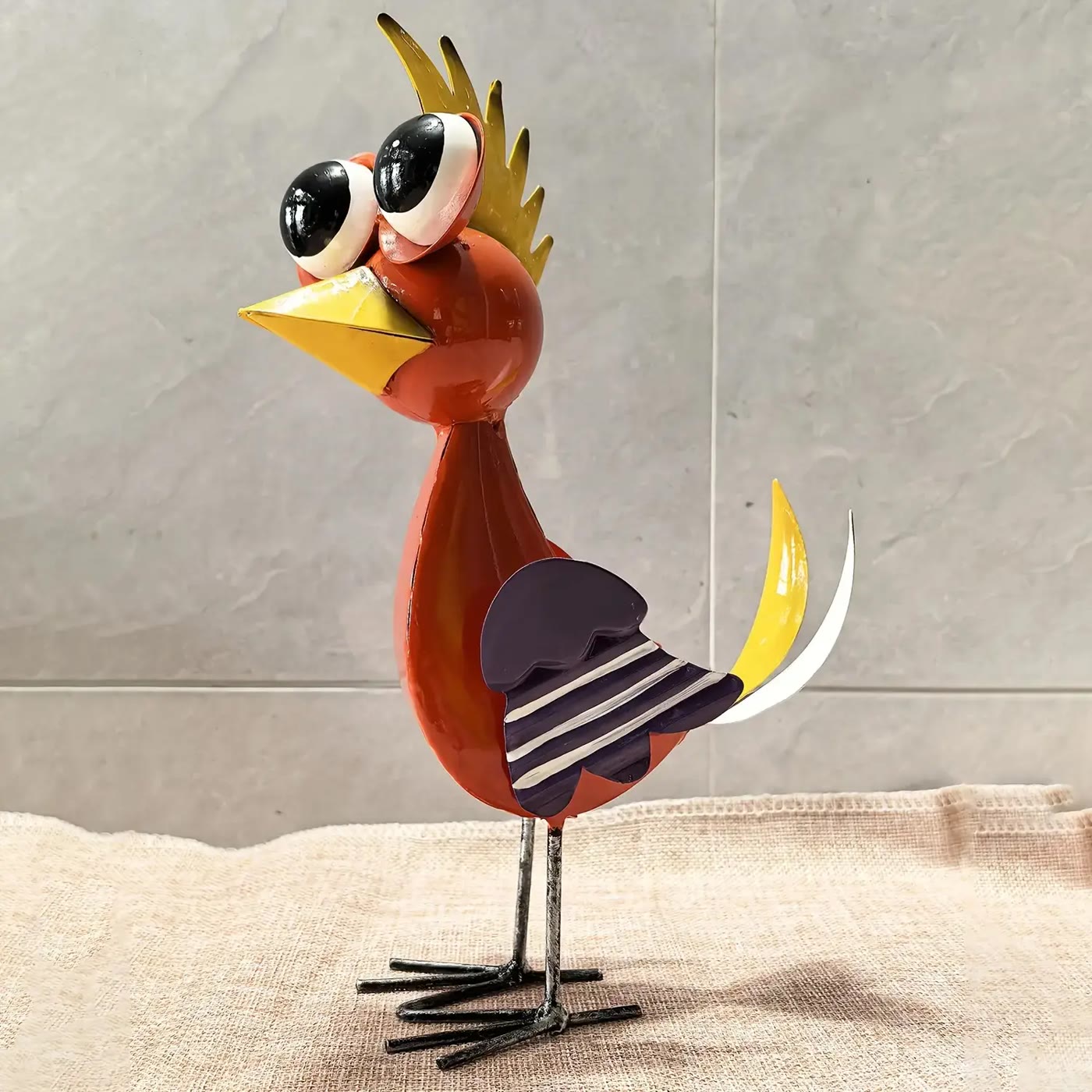 Colorful Painted Metal Bird Figurines Set - photo 3